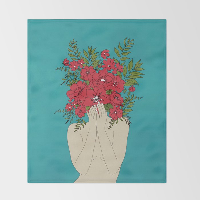 Blooming Red Throw Blanket Gallery Image 2