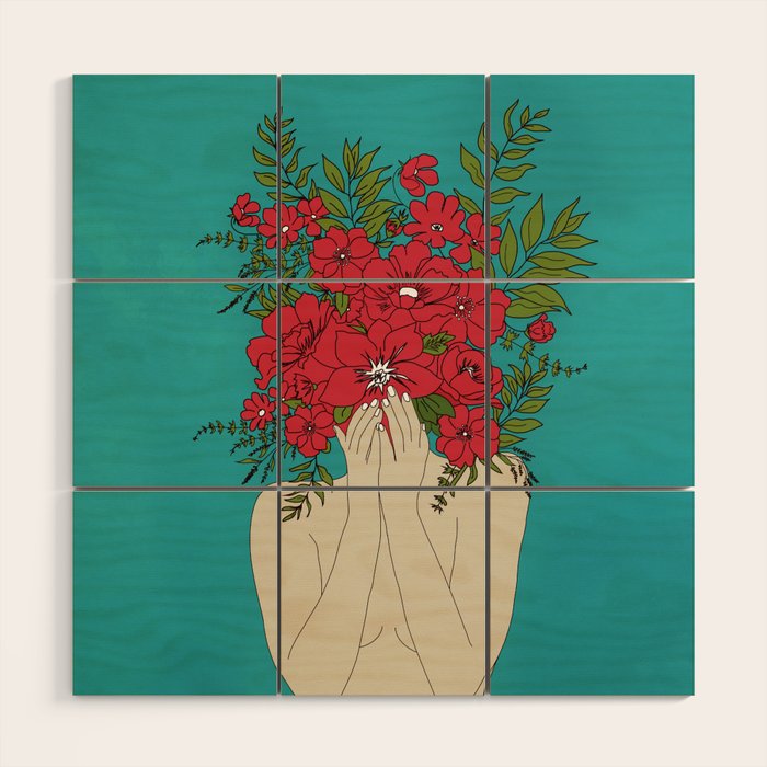 Blooming Red Wood Wall Art Gallery Image 1