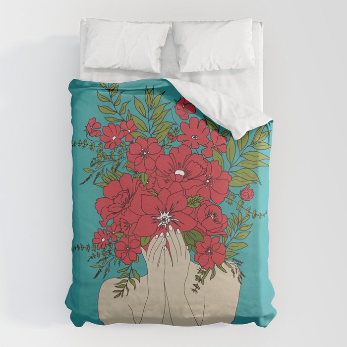 Blooming Red Duvet Cover Gallery Image 1