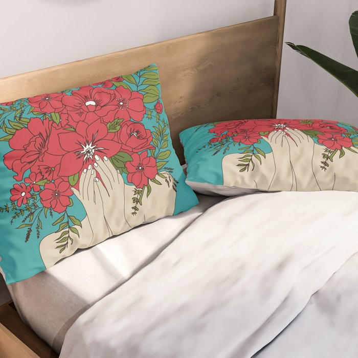 Blooming Red Pillow Sham Gallery Image 2