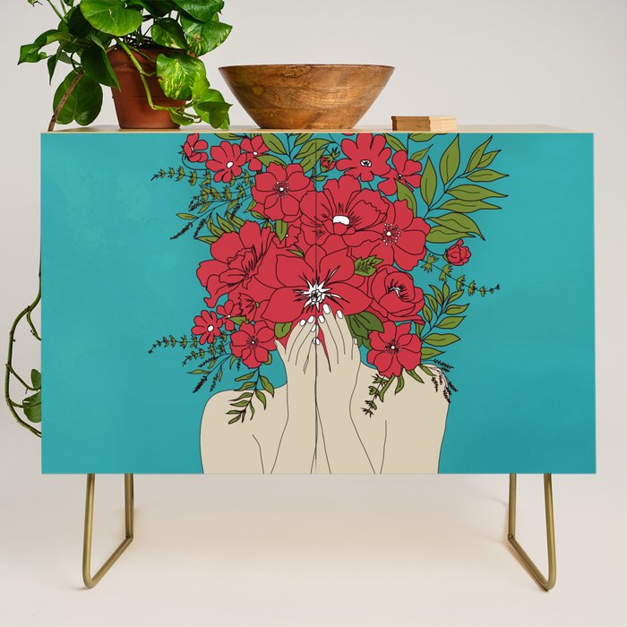 Blooming Red Credenza Gallery Image 1