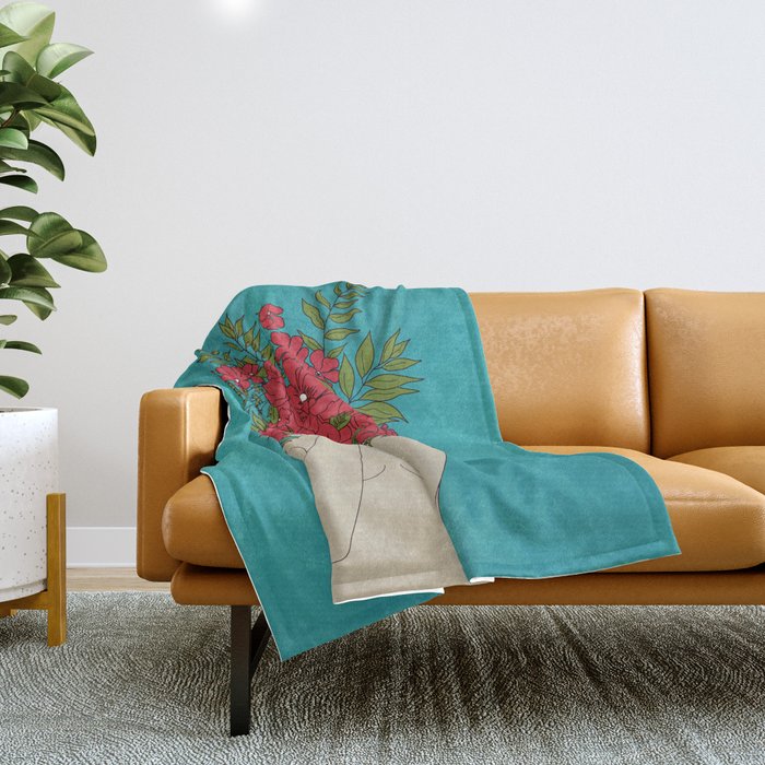 Blooming Red Throw Blanket Gallery Image 1