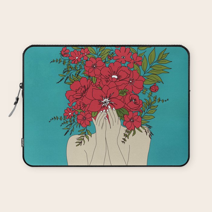 Blooming Red Laptop Sleeve Gallery Image 1