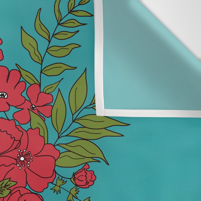 Blooming Red Wall Tapestry Gallery Image 3