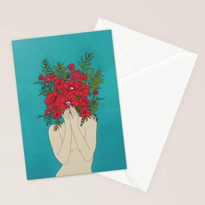 Blooming Red Stationery Card Gallery Image 2