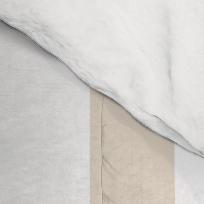 Neutral Stripes Narrow Vertical Stripe Pattern in Mushroom Beige and White Comforter Gallery Image 4