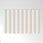 Neutral Stripes Narrow Vertical Stripe Pattern in Mushroom Beige and White Welcome Mat Gallery Image 1