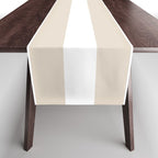 Neutral Stripes Narrow Vertical Stripe Pattern in Mushroom Beige and White Table Runner Gallery Image 1