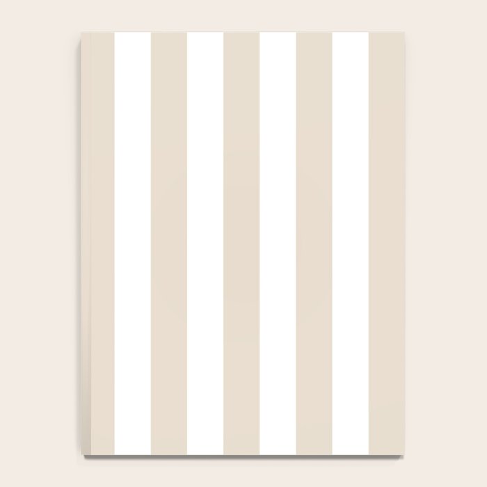 Neutral Stripes Narrow Vertical Stripe Pattern in Mushroom Beige and White Notebook Gallery Image 4