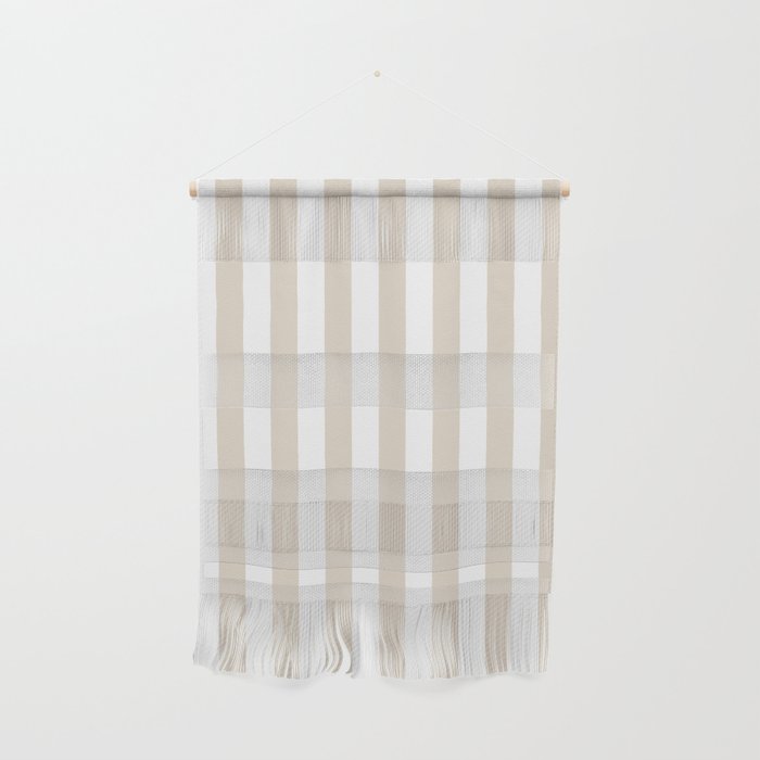 Neutral Stripes Narrow Vertical Stripe Pattern in Mushroom Beige and White Wall Hanging Gallery Image 1