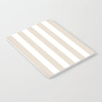 Neutral Stripes Narrow Vertical Stripe Pattern in Mushroom Beige and White Notebook Gallery Image 2