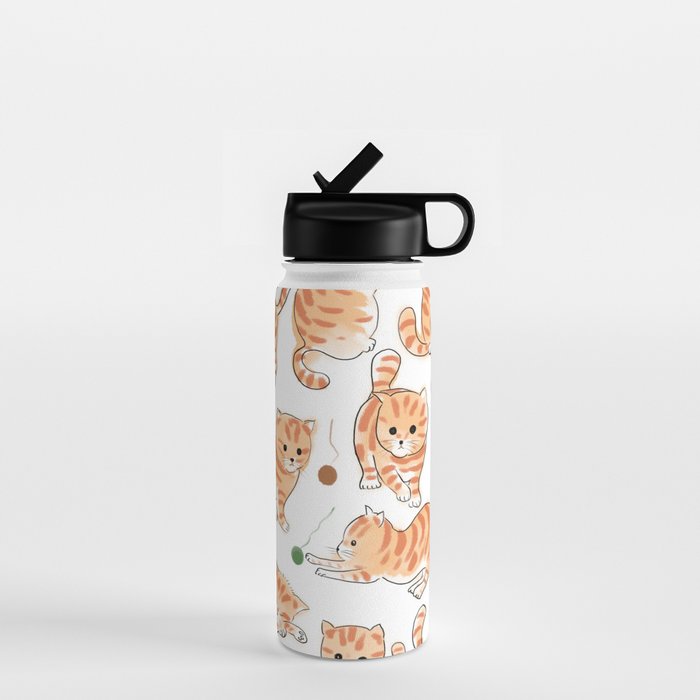 Orange Tabby Kitten Doodle  Water Bottle Gallery Image 1