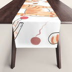 Orange Tabby Kitten Doodle  Table Runner Gallery Image 1