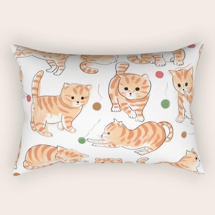 Orange Tabby Kitten Doodle  Rectangular Pillow Gallery Image 2