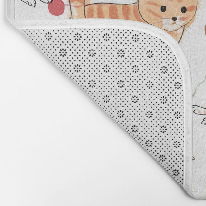 Orange Tabby Kitten Doodle  Bath Mat Gallery Image 2
