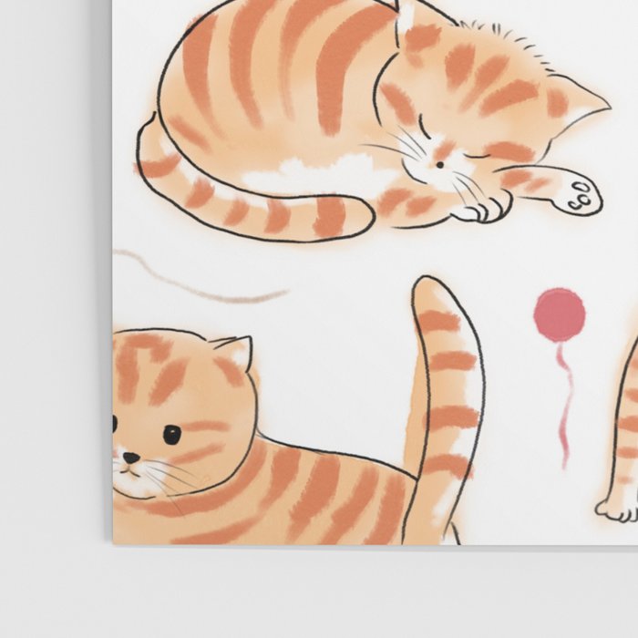 Orange Tabby Kitten Doodle  Poster Gallery Image 3