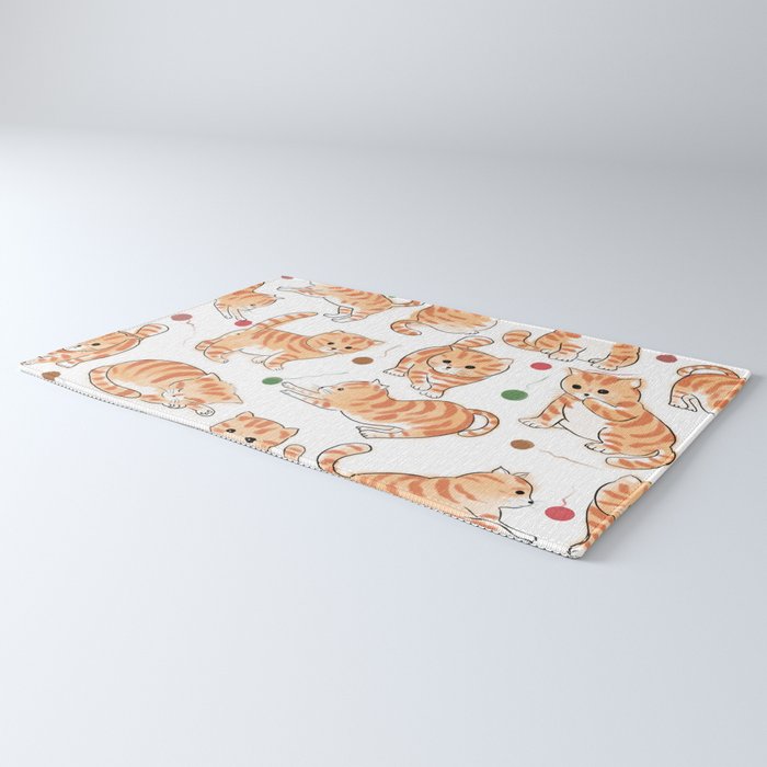 Orange Tabby Kitten Doodle  Rug Gallery Image 3