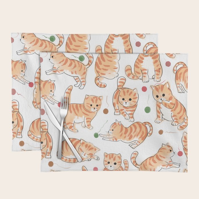 Orange Tabby Kitten Doodle  Placemat Gallery Image 1