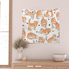 Orange Tabby Kitten Doodle  Wall Tapestry Gallery Image 2