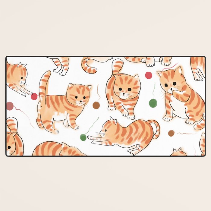 Orange Tabby Kitten Doodle  Desk Mat Gallery Image 3