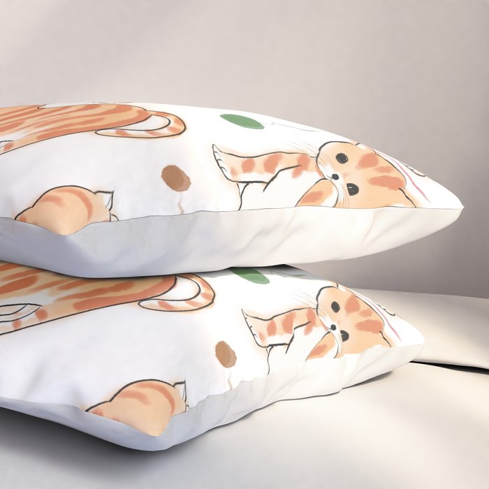 Orange Tabby Kitten Doodle  Pillow Sham Gallery Image 3