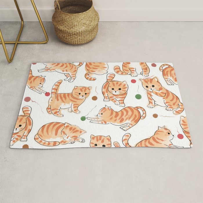 Orange Tabby Kitten Doodle  Rug Gallery Image 1