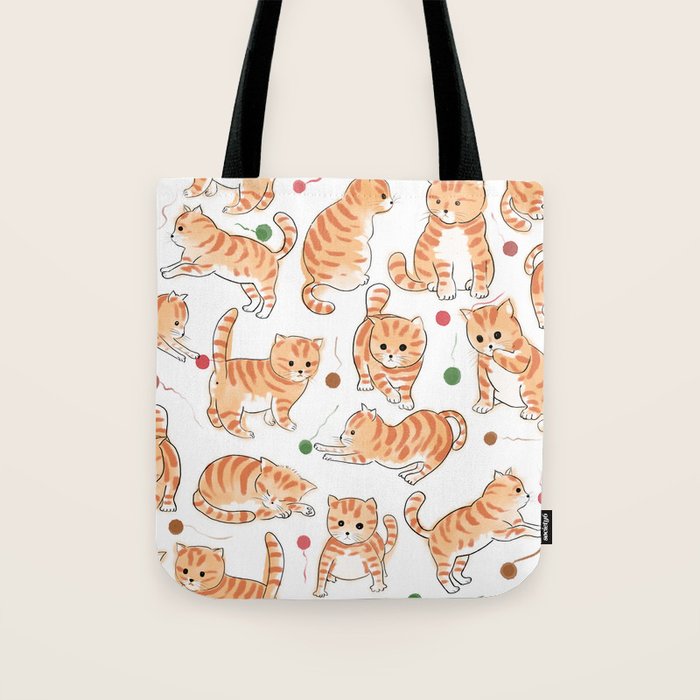 Orange Tabby Kitten Doodle  Tote Bag Gallery Image 1