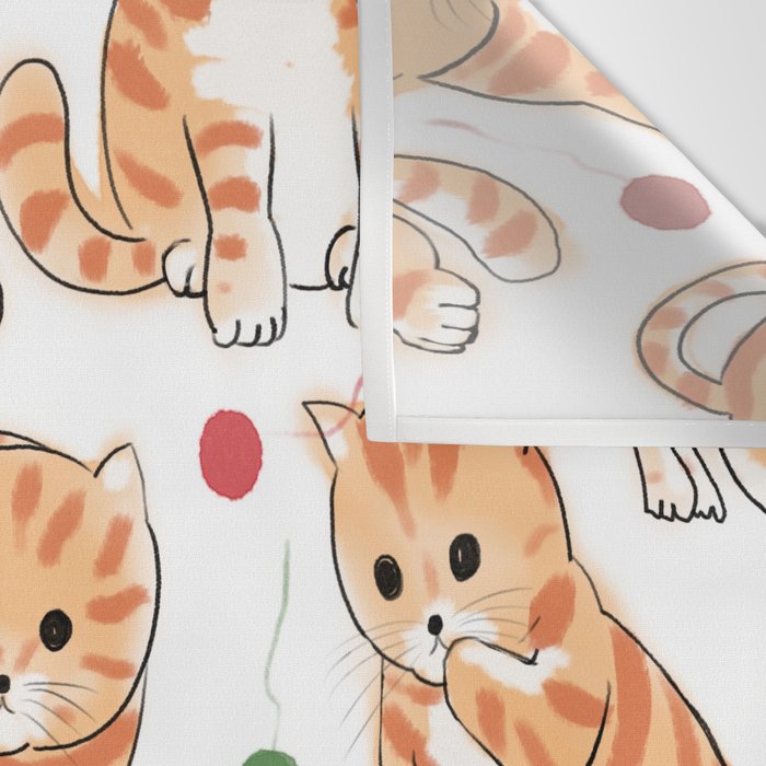 Orange Tabby Kitten Doodle  Wall Tapestry Gallery Image 3