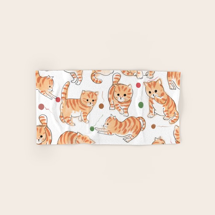 Orange Tabby Kitten Doodle  Bath Towel Gallery Image 1