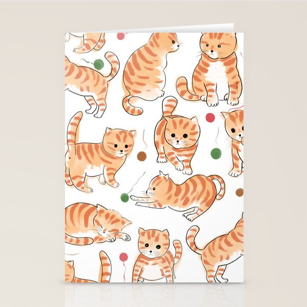 Orange Tabby Kitten Doodle  Stationery Card Gallery Image 2