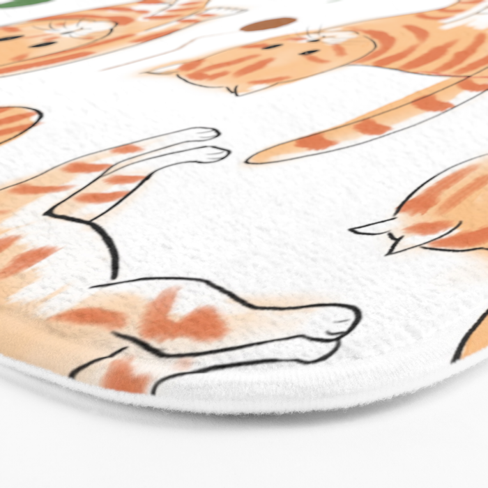 Orange Tabby Kitten Doodle  Bath Mat Gallery Image 3