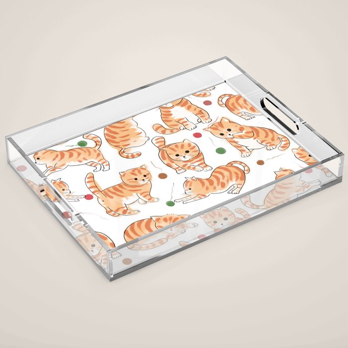 Orange Tabby Kitten Doodle  Acrylic Tray Gallery Image 1