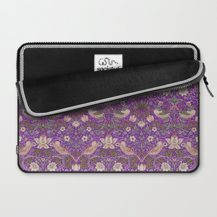 William Morris Strawberry Thief Purple Laptop Sleeve Gallery Image 2