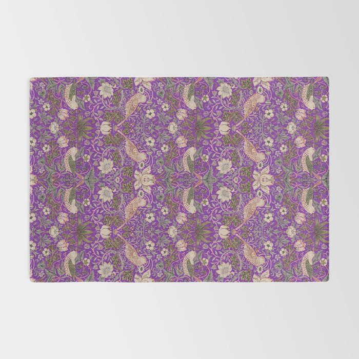 William Morris Strawberry Thief Purple Rug Gallery Image 2