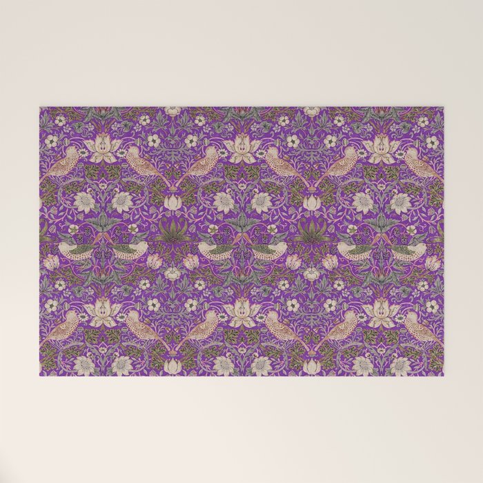 William Morris Strawberry Thief Purple Welcome Mat Gallery Image 1