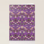 William Morris Strawberry Thief Purple Stationery Card Gallery Image 2