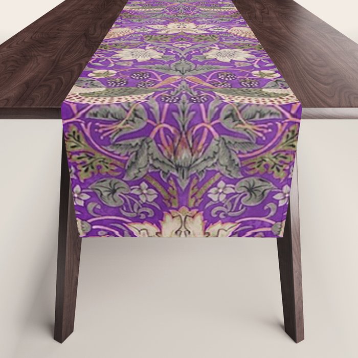 William Morris Strawberry Thief Purple Table Runner Gallery Image 1
