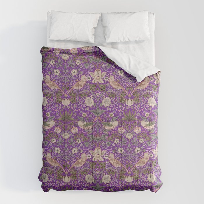 William Morris Strawberry Thief Purple Comforter Gallery Image 6