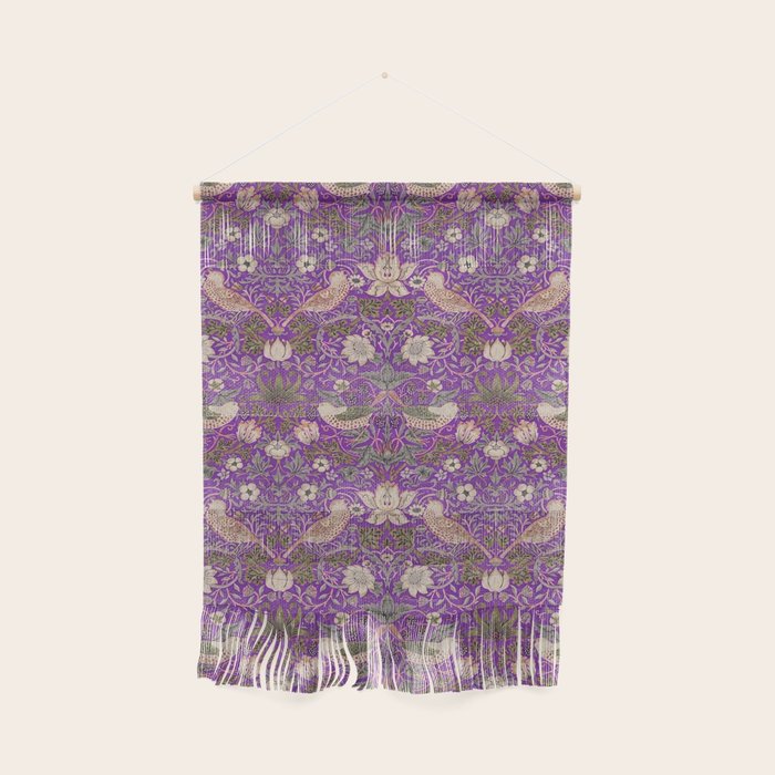 William Morris Strawberry Thief Purple Wall Hanging Gallery Image 1