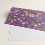 William Morris Strawberry Thief Purple Wrapping Paper Gallery Image 2
