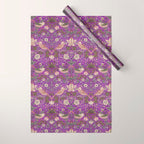 William Morris Strawberry Thief Purple Wrapping Paper Gallery Image 1