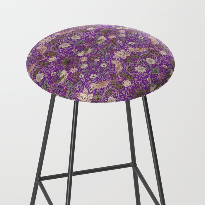 William Morris Strawberry Thief Purple Stool Gallery Image 2