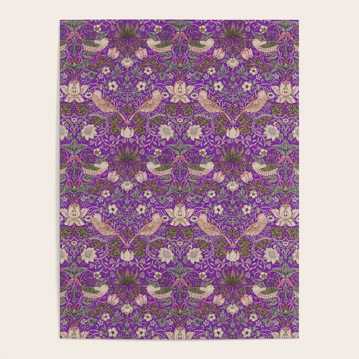 William Morris Strawberry Thief Purple Poster Gallery Image 4