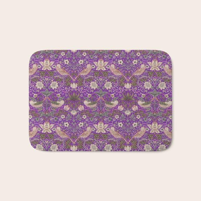 William Morris Strawberry Thief Purple Bath Mat Gallery Image 1