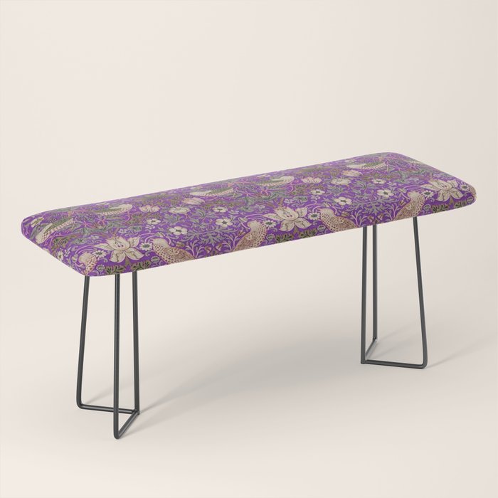 William Morris Strawberry Thief Purple Bench Gallery Image 1