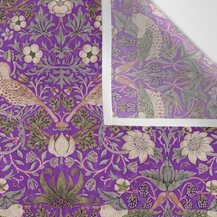 William Morris Strawberry Thief Purple Wall Tapestry Gallery Image 3