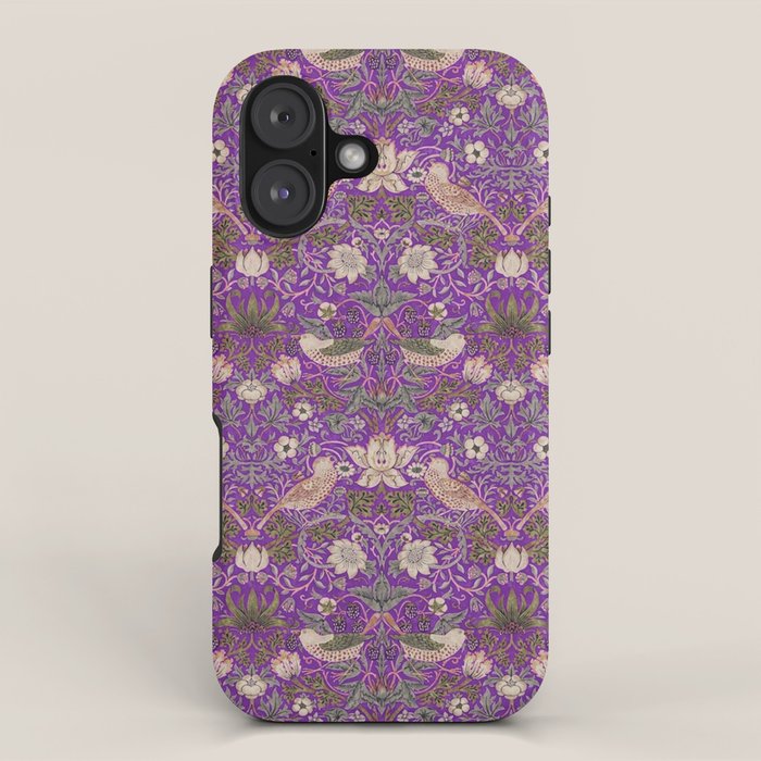 William Morris Strawberry Thief Purple iPhone Case Gallery Image 1
