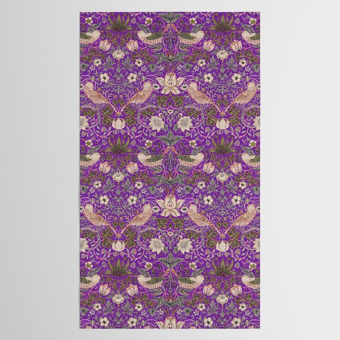 William Morris Strawberry Thief Purple Tablecloth Gallery Image 2
