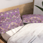 William Morris Strawberry Thief Purple Pillow Sham Gallery Image 2
