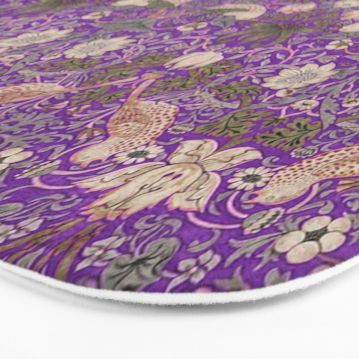 William Morris Strawberry Thief Purple Bath Mat Gallery Image 3
